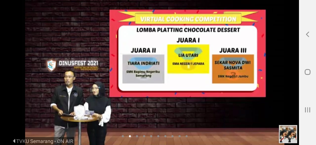 Pengumuman pemenang Lomba Chocolate Dessert